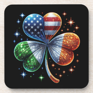 Irish-amerikanische Flagge ST. PATRICK'S TAG Getränkeuntersetzer