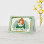 Irish Angel & Banner - Verse Inside Karte (Gelbe Blume)