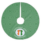 Irish Angel Christmas Flag Personalisiert Polyester Weihnachtsbaumdecke (Vorderseite)