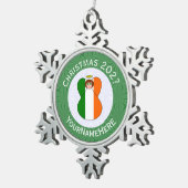 Irish Angel Christmas Flag Personalisiert Schneeflocken Zinn-Ornament (Rechts)