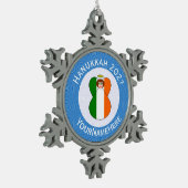 Irish Angel Hanukkah Flag Personalisiert Schneeflocken Zinn-Ornament (Links)