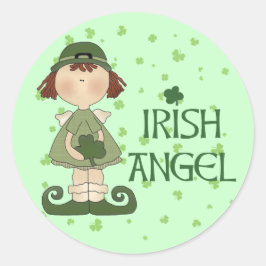Irish Angel Runder Aufkleber