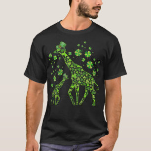 Irish Animal Lover Clover Africa Giraffe St Patric T-Shirt