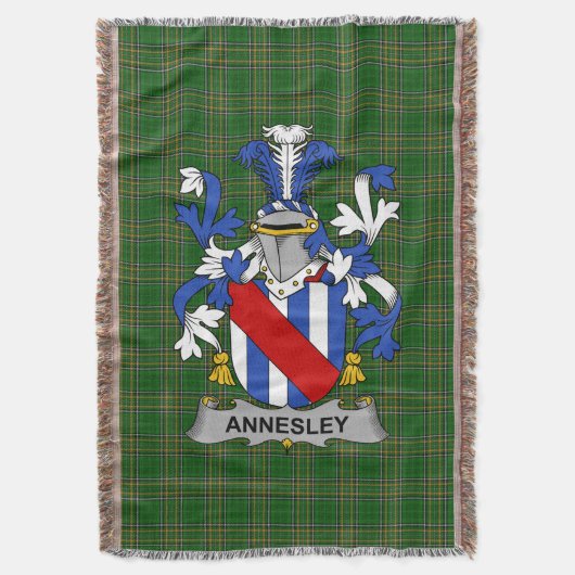 Irish Annesley Coat of Arms Familienwappen Irland Decke (Vorderseite Vertikal)