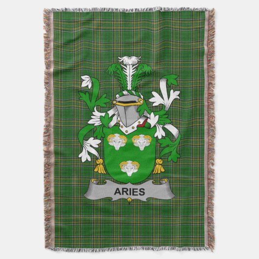 Irish Aries Coat of Arms Familienwappen Irland Decke (Vorderseite Vertikal)