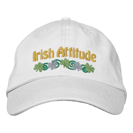 Irish Attitude and Kleeblatts Bestickte Kappe (Vorderseite)