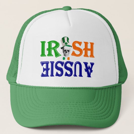 Irish Aussie St Patrick's Day Truckerkappe (Vorderseite)