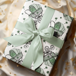 Irish Baby Carriage St Patrick's Day Baby Shower Geschenkpapier
