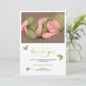 Irish baby Kleeblatt Danke Taufe, grünes Gold (Stehend Vorderseite)