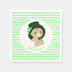 Irish Baby Leprechaun Lucky Kleeblatt Babydusche Serviette