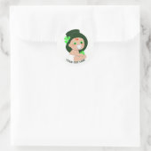 Irish Baby Leprechaun Lucky Kleeblatt Personalisie Runder Aufkleber (Tasche)