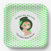 Irish Baby Shower Leprechaun Lucky Kleeblatt Pappteller (Vorderseite)