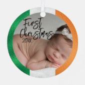 Irish Baby's First Christmas Ornament Aus Metall (Rückseite)