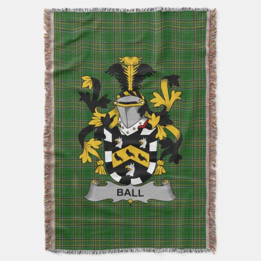 Irish Ball Coat of Arms Familienwappen Irland Decke (Vorderseite Vertikal)