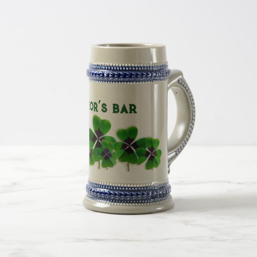 Irish Bar Four-Leaf Personalisiert Bierglas (VorderseiteRechts)