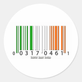 Irish Barcode Flag Runder Aufkleber