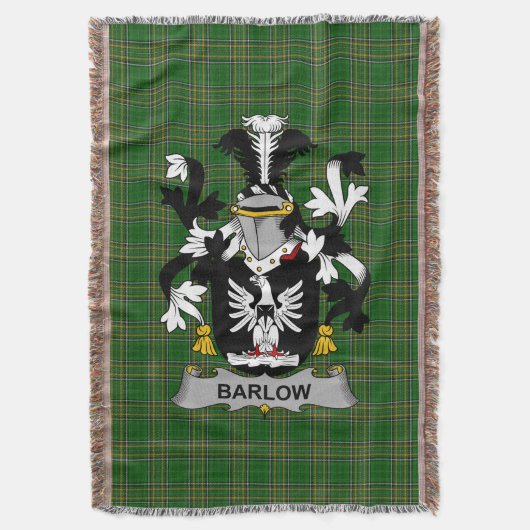 Irish Barlow Coat of Arms Familienwappen Irland Decke (Vorderseite Vertikal)