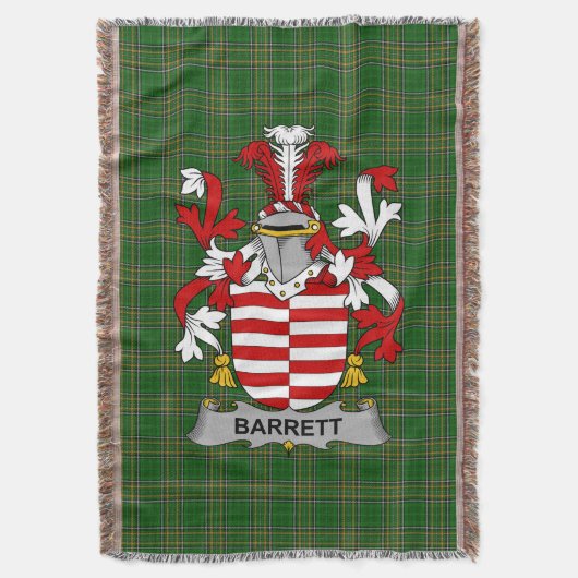 Irish Barrett Coat of Arms Familienwappen Irland Decke (Vorderseite Vertikal)