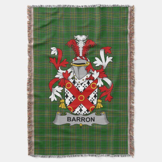 Irish Barron Coat of Arms Familienwappen Irland Decke (Vorderseite Vertikal)