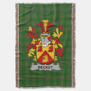 Irish Becket Coat of Arms Familienwappen Irland Decke