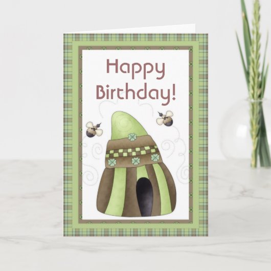 Irish Beehive Happy März Birthday Card Karte (Vorderseite)