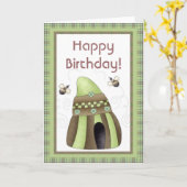 Irish Beehive Happy März Birthday Card Karte (Gelbe Blume)