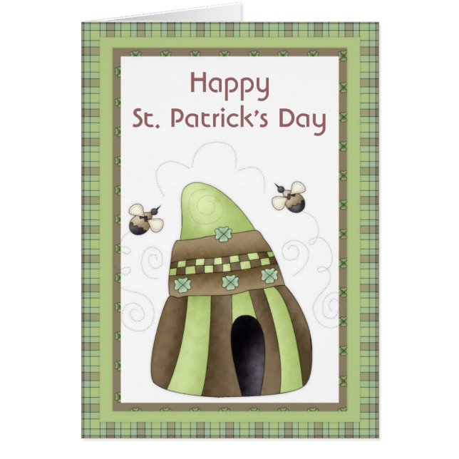 Irish Beehive Happy St. Patrick's Day Card (Vorne)
