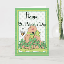 Irish Beehive w Bies Happy St. Patrick's Day Card Karte