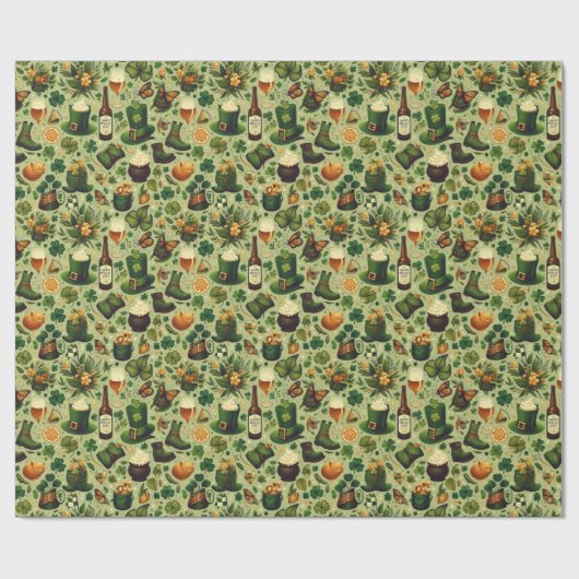 Irish Beer and Pots of Gold Geschenkpapier (Flach)