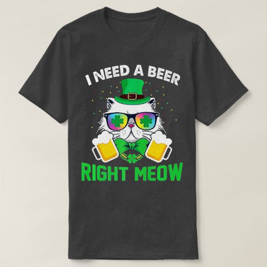 Irish Beer Cat St Patricks Day Drink lustig Pre T-Shirt (Design vorne)