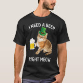Irish Beer Cat TShirt St Patricks Day Drinking (Vorderseite)