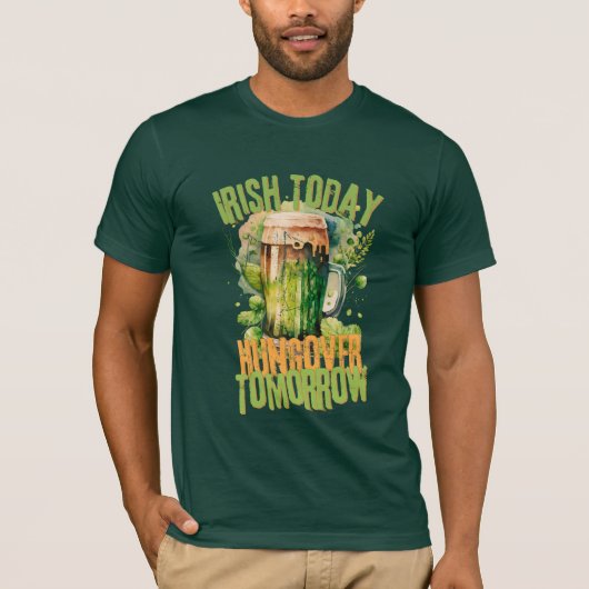 Irish Beer Clover Grunge Funny St Patrick Day Mens T-Shirt (Vorderseite)