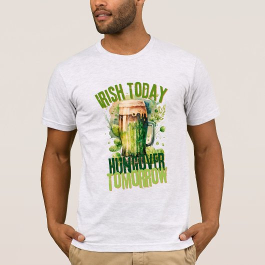 Irish Beer Grunge Clover Funny St Patrick Day Mens T-Shirt (Vorderseite)