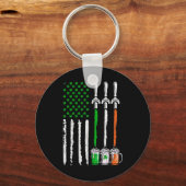 Irish Beer Ireland American Flag St Patricks Day Schlüsselanhänger (Vorderseite)