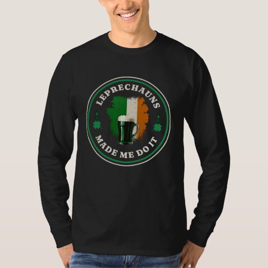 Irish Beer Ireland Flag St Patricks Day Drinking T-Shirt (Vorderseite)