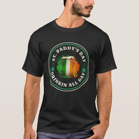 Irish Beer Ireland Flag St Patricks Day  Drinking  T-Shirt (Vorderseite)