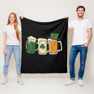 Irish Beer Ireland Flag St Patrick's Day Kleeblatt Fleecedecke