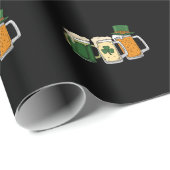 Irish Beer Ireland Flag St Patrick's Day Kleeblatt Geschenkpapier (Rolleneckpunkt)