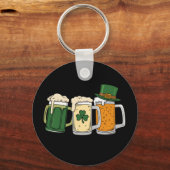 Irish Beer Ireland Flag St Patrick's Day Kleeblatt Schlüsselanhänger (Vorderseite)