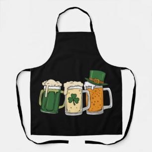 Irish Beer Ireland Flag St Patrick's Day Kleeblatt Schürze