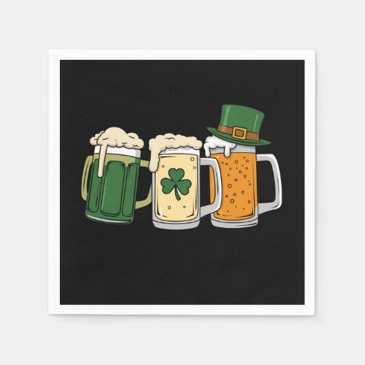 Irish Beer Ireland Flag St Patrick's Day Kleeblatt Serviette (Vorderseite)