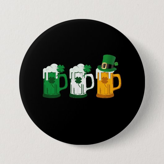 Irish Beer Ireland Flag St Patricks Day Leprechaun Button (Vorderseite)
