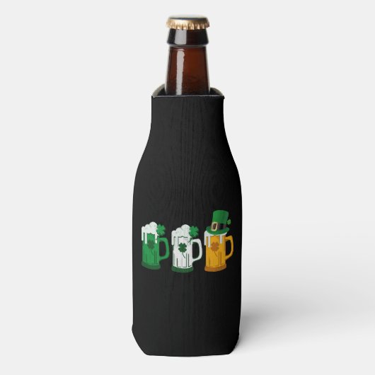 Irish Beer Ireland Flag St Patricks Day Leprechaun Flaschenkühler (Flaschenvorderseite)