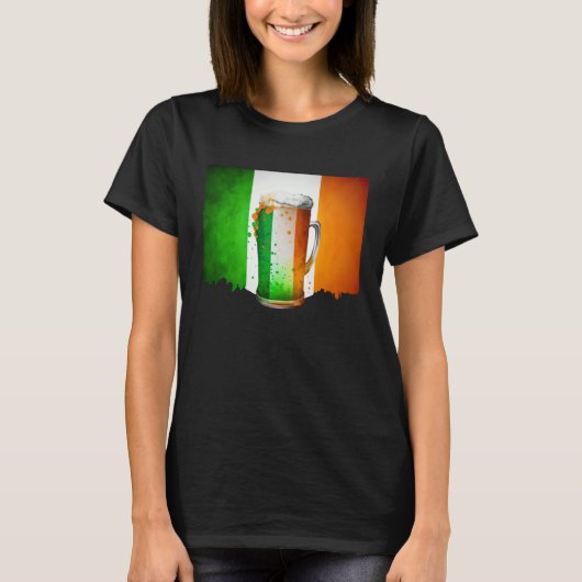 Irish Beer Ireland Flag St Patricks Day Shamrock D T-Shirt (Vorderseite)