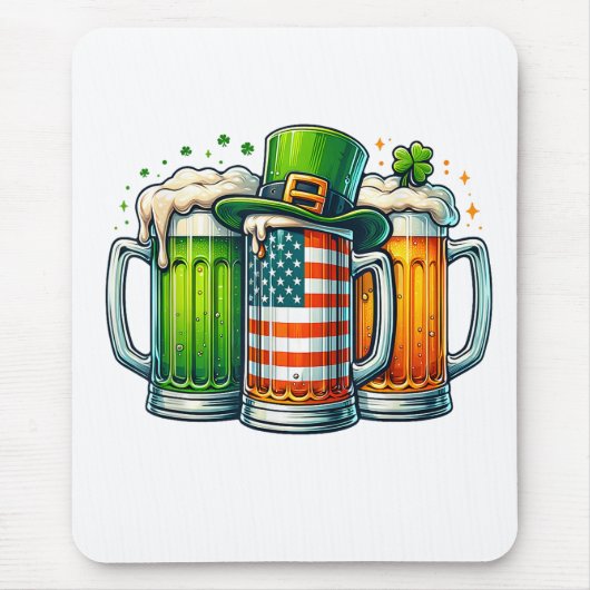 Irish Beer Ireland St Patricks Day Drinking Party Mousepad (Vorne)