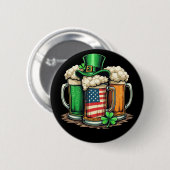 Irish Beer Ireland St Patricks Day Drinks Party Button (Vorne & Hinten)