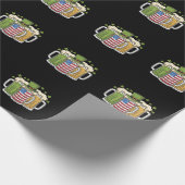 Irish Beer Ireland USA American Flag St Patrick's Geschenkpapier (Ecke)