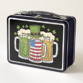 Irish Beer Ireland USA American Flag St Patrick's Metall Brotdose (Vorderseite)