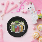 Irish Beer Ireland USA American Flag St Patrick's Pappteller (Party)
