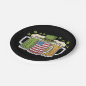 Irish Beer Ireland USA American Flag St Patrick's Pappteller (Schrägansicht)